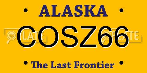 COSZ66 Alaska License Plate