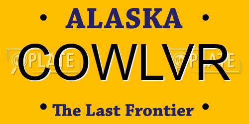 COWLVR Alaska License Plate