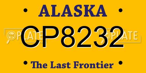 CP8232 Alaska License Plate