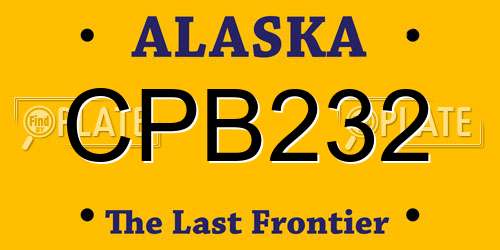 CPB232 Alaska License Plate