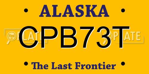 CPB73T Alaska License Plate