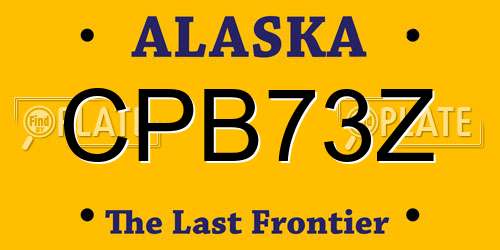 CPB73Z Alaska License Plate