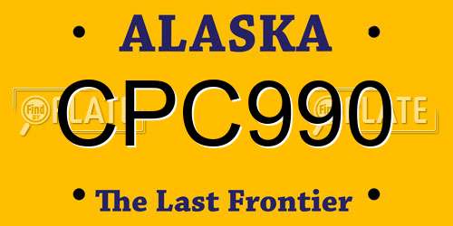 CPC990 Alaska License Plate