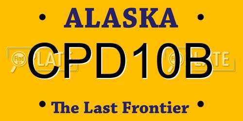 CPD10B Alaska License Plate