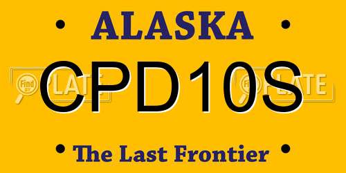 CPD10S Alaska License Plate