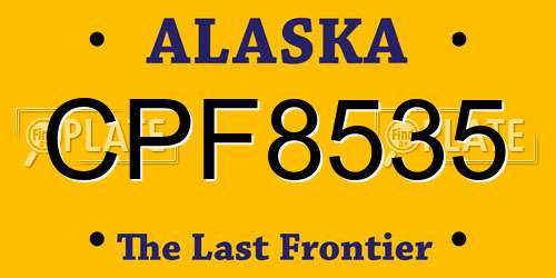 CPF8535 Alaska License Plate