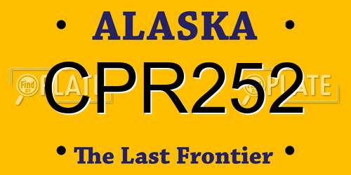 CPR252 Alaska License Plate