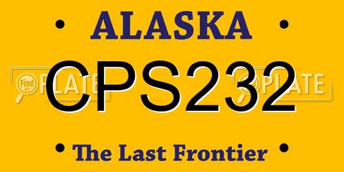 CPS232 Alaska License Plate