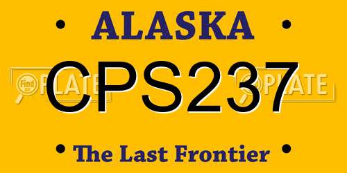 CPS237 Alaska License Plate