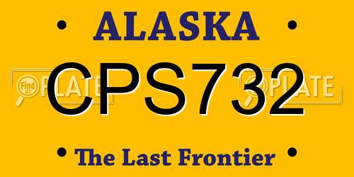 CPS732 Alaska License Plate