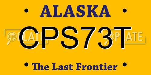 CPS73T Alaska License Plate