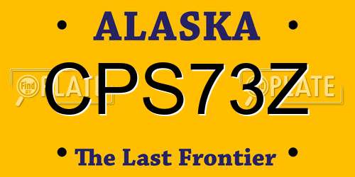 CPS73Z Alaska License Plate