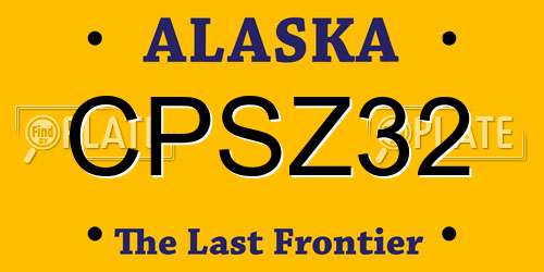 CPSZ32 Alaska License Plate
