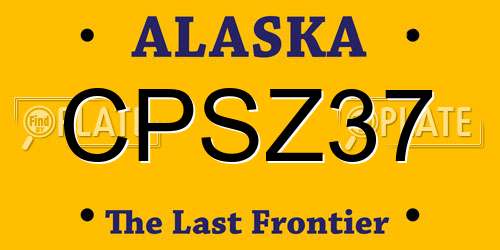 CPSZ37 Alaska License Plate