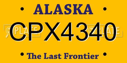 CPX4340 Alaska License Plate