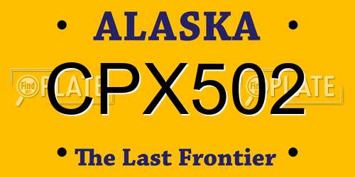 CPX502 Alaska License Plate