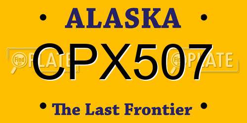 CPX507 Alaska License Plate