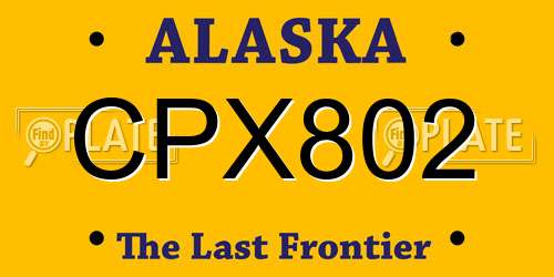 CPX802 Alaska License Plate
