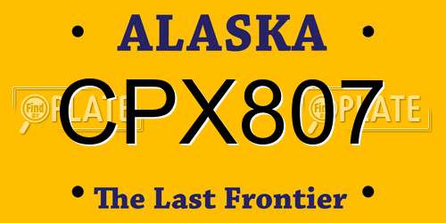 CPX807 Alaska License Plate