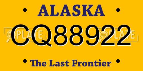 CQ88922 Alaska License Plate