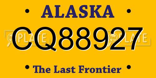 CQ88927 Alaska License Plate