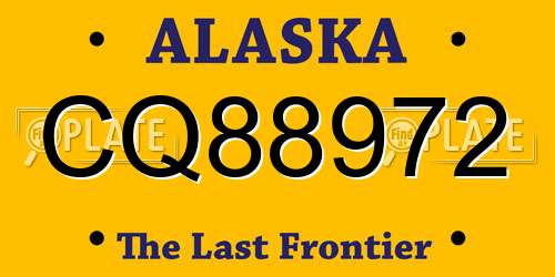 CQ88972 Alaska License Plate