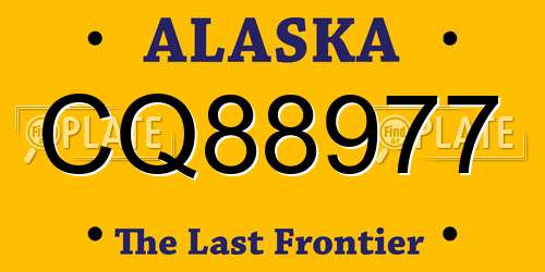 CQ88977 Alaska License Plate