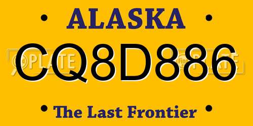 CQ8D886 Alaska License Plate