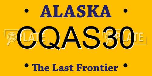 CQAS30 Alaska License Plate