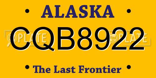 CQB8922 Alaska License Plate