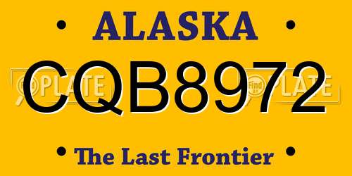 CQB8972 Alaska License Plate
