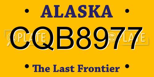 CQB8977 Alaska License Plate