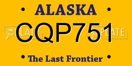 CQP751 Alaska License Plate