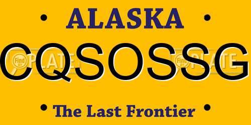 CQSOSSG Alaska License Plate