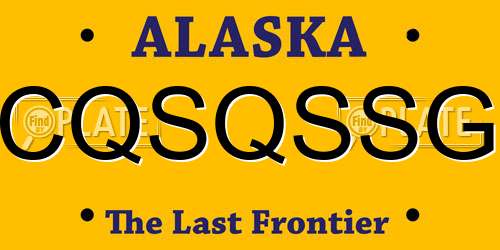 CQSQSSG Alaska License Plate