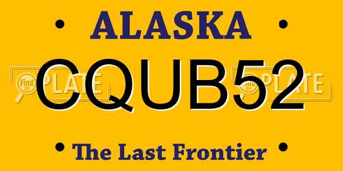 CQUB52 Alaska License Plate