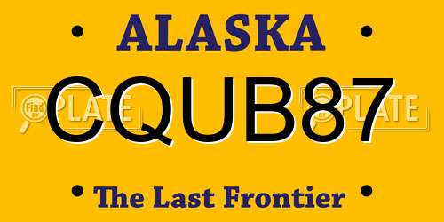 CQUB87 Alaska License Plate