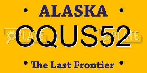 CQUS52 Alaska License Plate