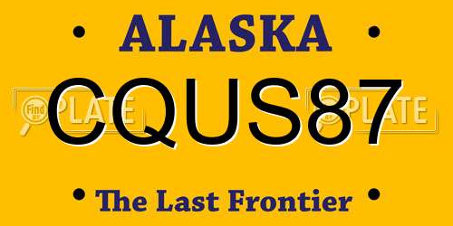 CQUS87 Alaska License Plate