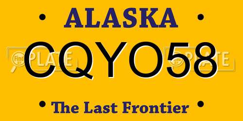 CQYO58 Alaska License Plate