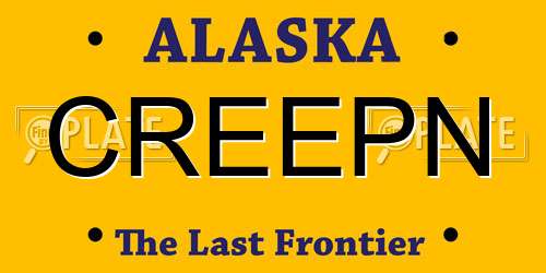CREEPN Alaska License Plate