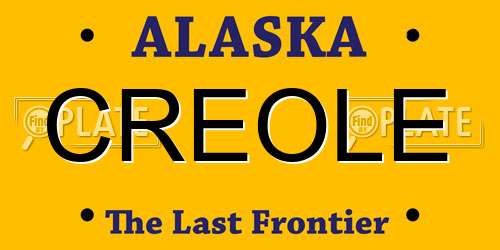 CREOLE Alaska License Plate