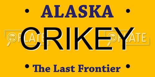 CRIKEY Alaska License Plate