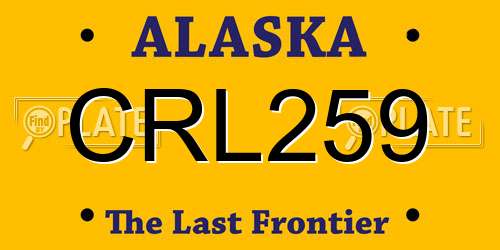 CRL259 Alaska License Plate
