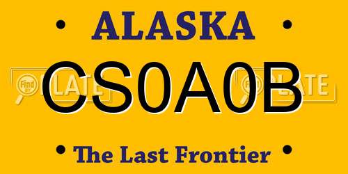 CS0A0B Alaska License Plate