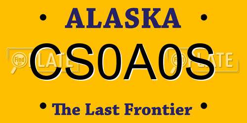 CS0A0S Alaska License Plate