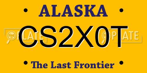 CS2X0T Alaska License Plate