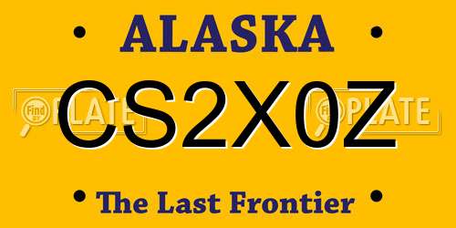 CS2X0Z Alaska License Plate