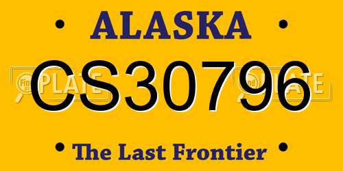 CS30796 Alaska License Plate