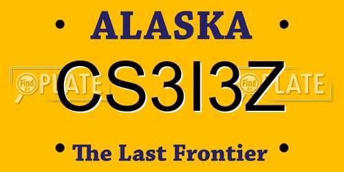CS3I3Z Alaska License Plate